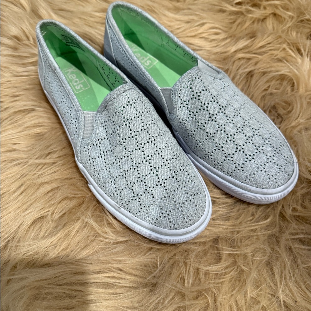 Keds Gray Perforated Slip-On Shoes